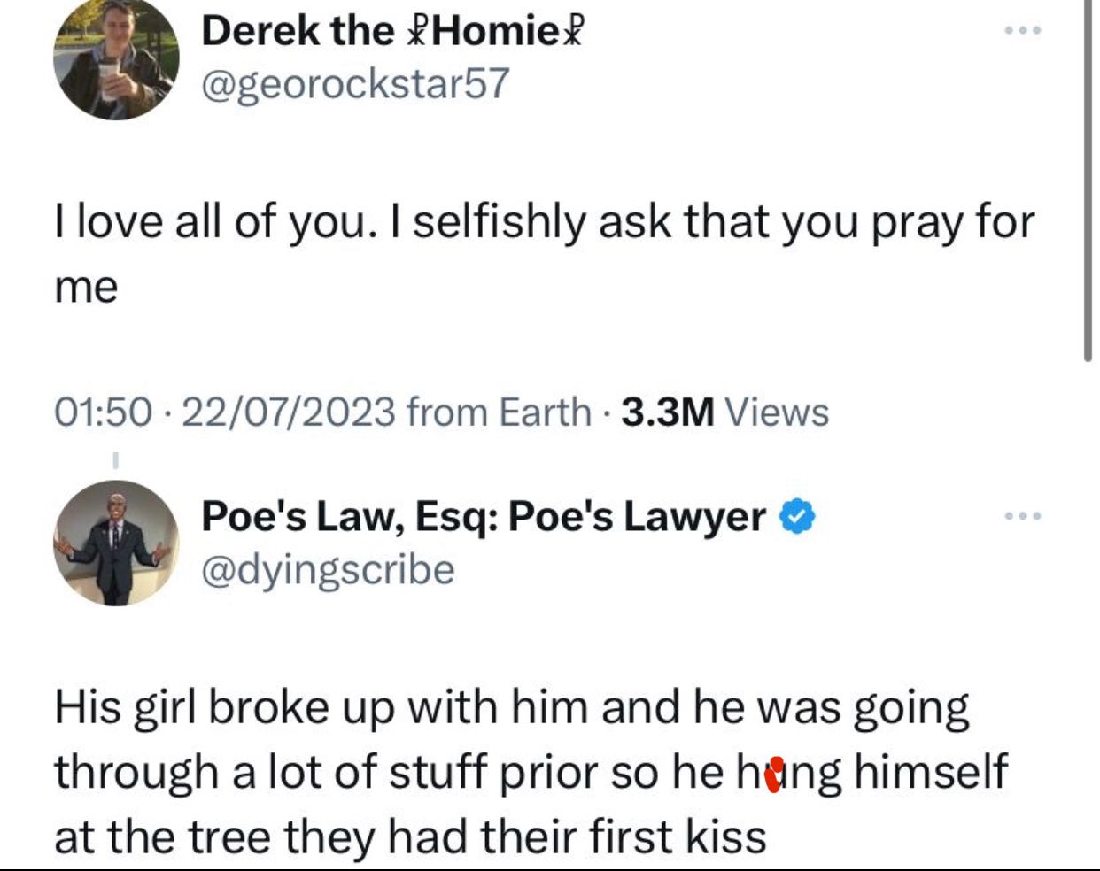 Man takes his life after suffering a heartbreak