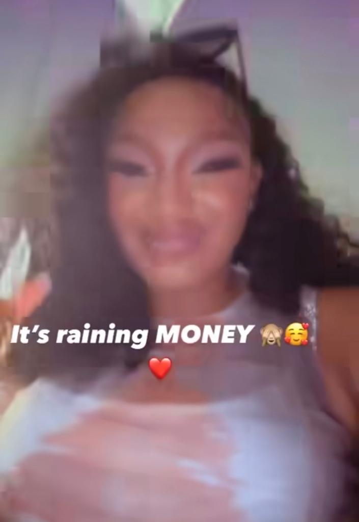 Naira rain as BBNaija?s Chomzy celebrated her birthday (video)