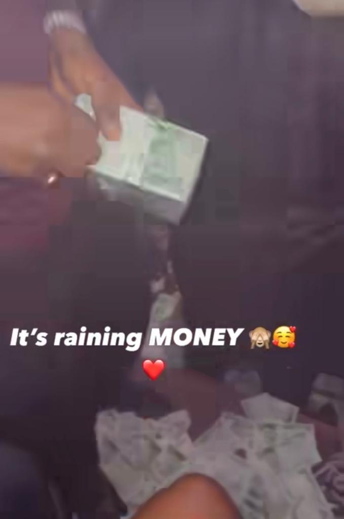 Naira rain as BBNaija?s Chomzy celebrated her birthday (video)