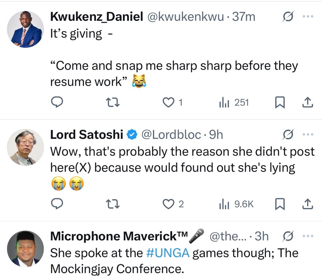 Nigerians react after actress Eniola Badmus shared photos of her ??speaking?? at a UN General Assembly event