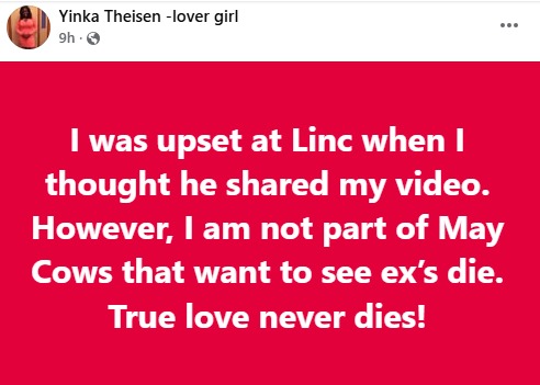 True love never d!es - Yinka Theisen says as she commiserates with her ex, Linc Edochie, over the loss of his friend