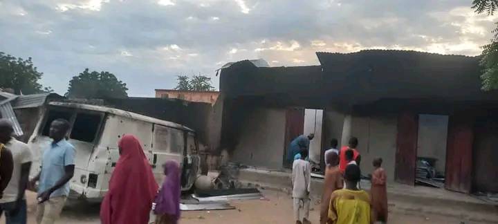 Boko Haram terrorists k!ll three, set palace, houses and vehicles ablaze in Borno