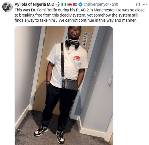 Nigerian doctor planning to relocate to the UK slumps and d!es after being on duty for 72-hours