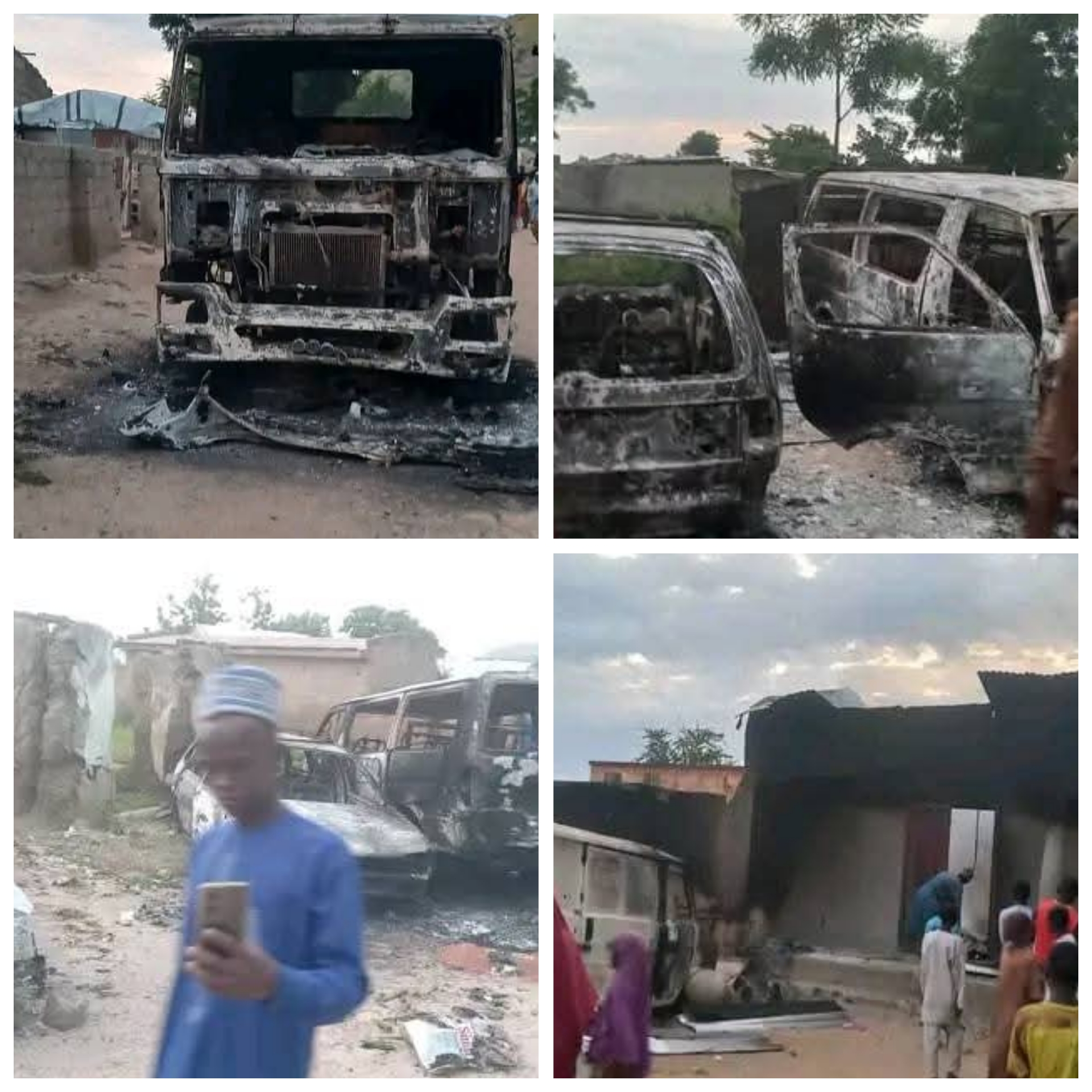 Boko Haram terrorists k!ll three, set palace, houses and vehicles ablaze in Borno