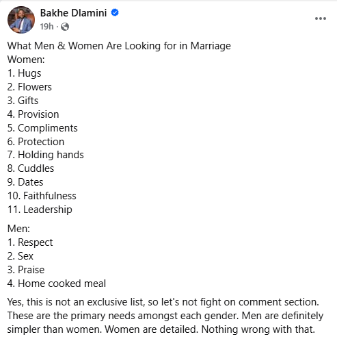 South African pastor shares list of what men and women look for in marriage