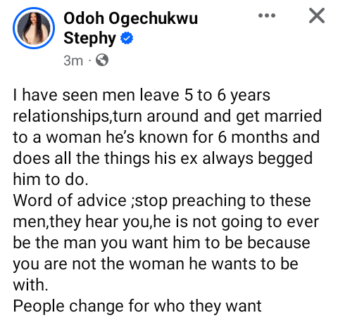 "You are not the woman he wants to be with" - Nigerian lady writes about men who leave long-term relationships and get married to women they 