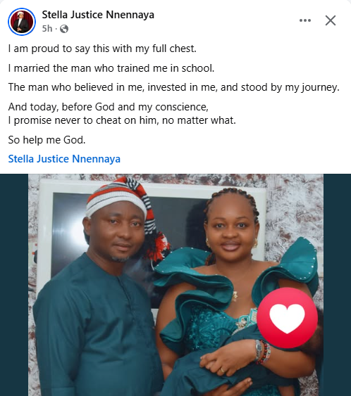 Before God and my conscience, I promise never to cheat on him no matter what - Nigerian lawyer pledges eternal loyalty to her husband who trained her in school