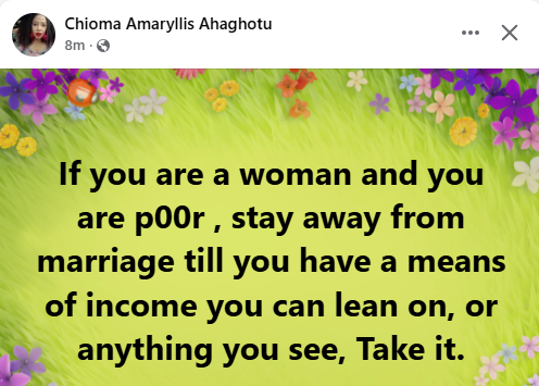 If you are poor, stay away from marriage - Media personality Chioma Amaryllis Ahaghotu advises women