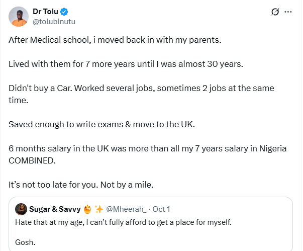 My 6 months salary in the UK was more than the total of my 7 years salary in Nigeria - Nigerian doctor reveals