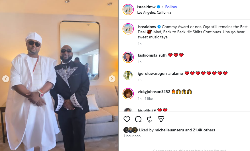 Grammy Award or not, Oga still remains the best deal - Isreal DMW reacts to his boss, Davido, losing to South Africaâ€™s Tyla at the 2026 Grammys