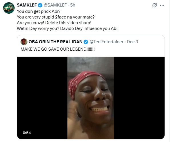 2face na your mate?â- singer Samklef slams Teni over her video calling for the rescue of 2Face Idibia