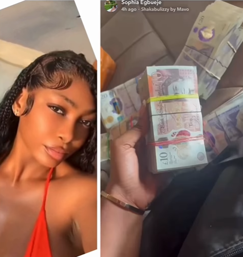 Socialite, Sophia Egbueje, shows off stack of pounds as she goes private shopping (video)