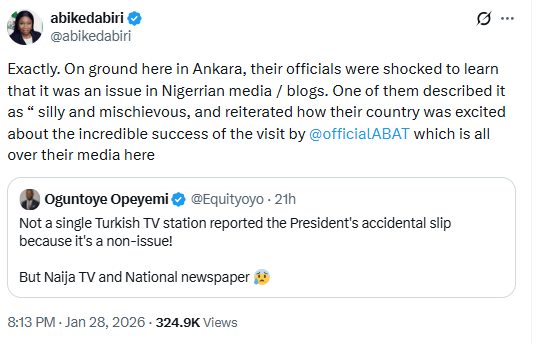 Turkish officials were shocked Tinubu stumble made headlines in Nigeria â€“ Abike Dabiri