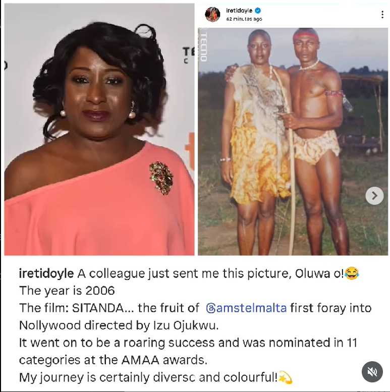 Actress Ireti Doyle shares throwback photo as she reminisces on her colourful Nollywood journey