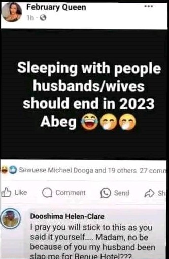 My husband slapped me at Benue Hotel because of you - Nigerian woman accuses lady of sleeping with her hubby