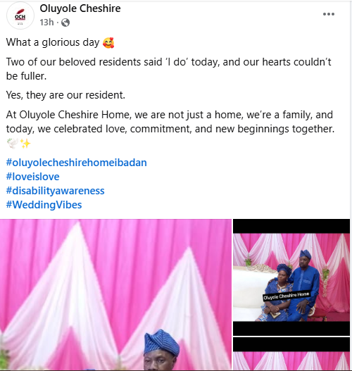 Physically challenged couple weds in Ibadan