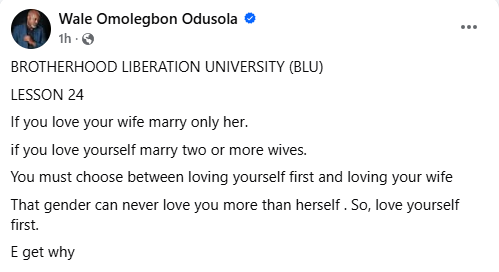 If you love yourself, marry two or more wives - Nigerian lawyer advises men