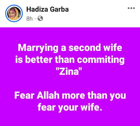 Marrying a second wife is better than committing adultery  - Nigerian woman tells men