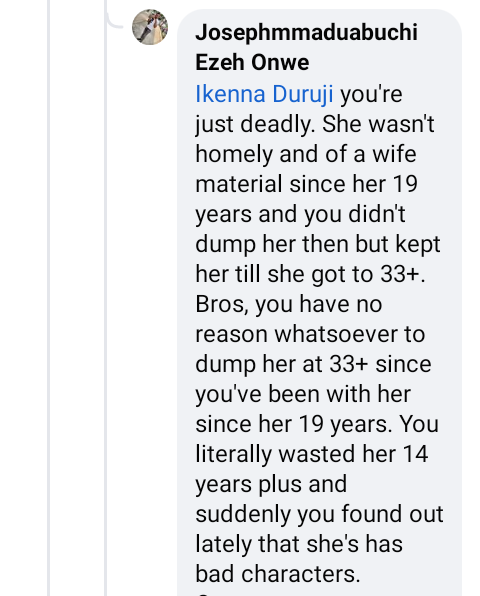 "Cast her to the streets if she is not homely" - Nigerian man says after Facebook user asked if his brother should marry a lady he dated for 14 years